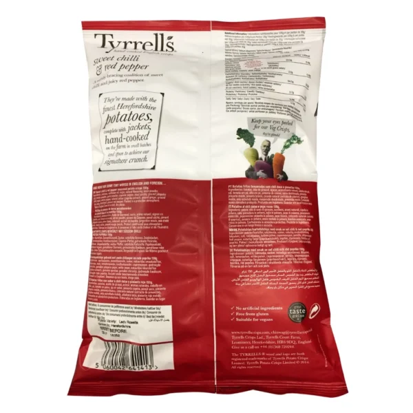 Tyrrells Sweet Chilli & Red Pepper Potato Chips 150g