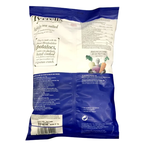 Tyrrells Lightly Sea Salted Potato Chips 150g
